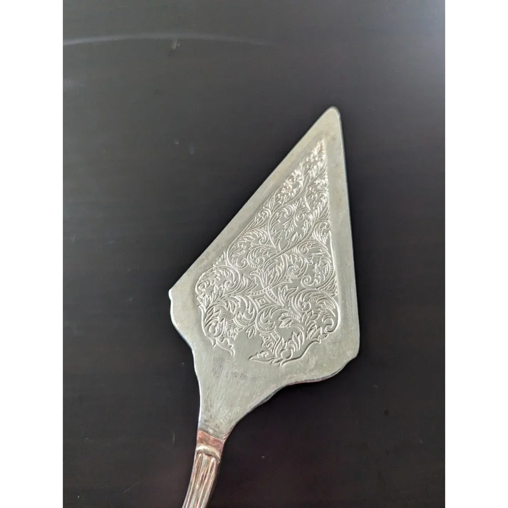 Vintage Silver Tone‎ Plated Wedding Cake Server Triangle Top 12